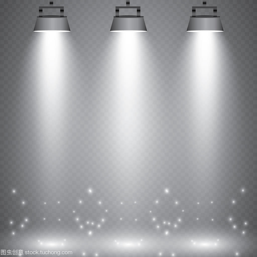 夜景照明,格子的黑暗背景上的透明效果。明亮的聚光燈照明